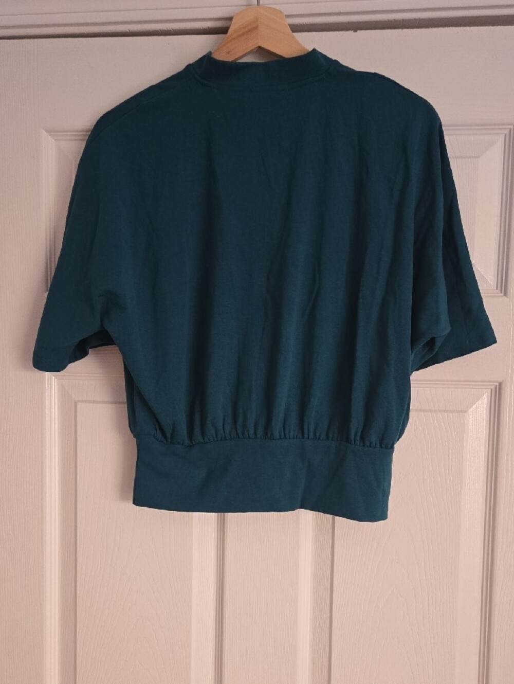 OGL Women's L Deep Water Stand Collar V-neck Short Sleeve Top - Picture 2 of 3